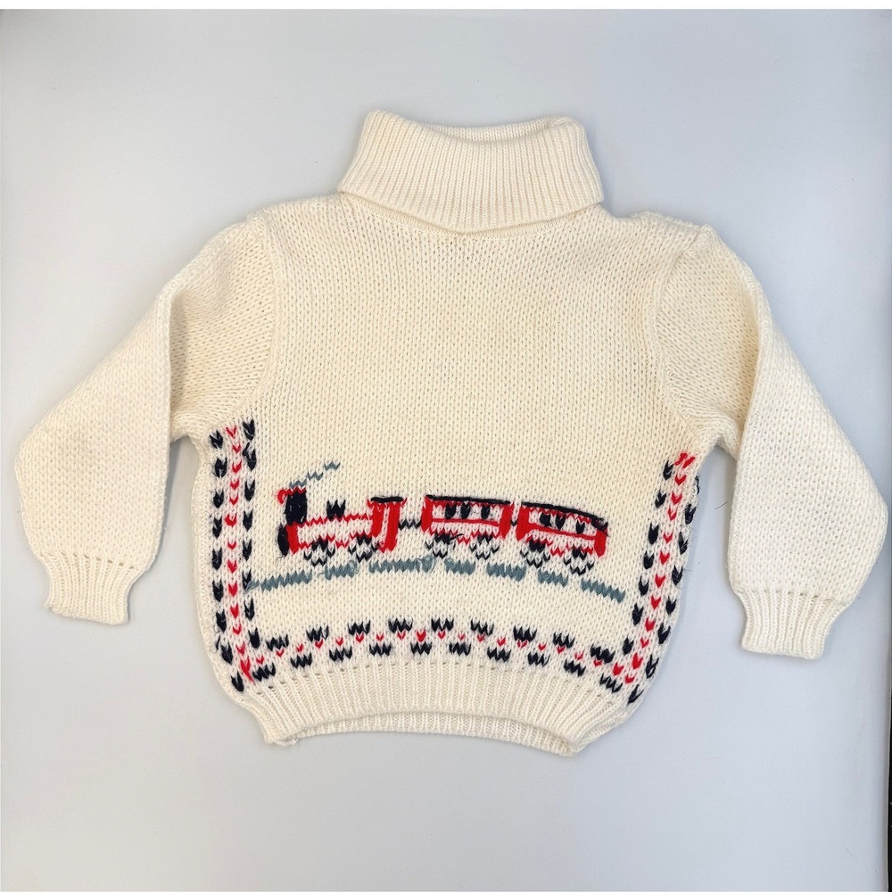Vintage Train Knit Sweater 18–24M • Little Angel • Cream‎ Acrylic Philippines